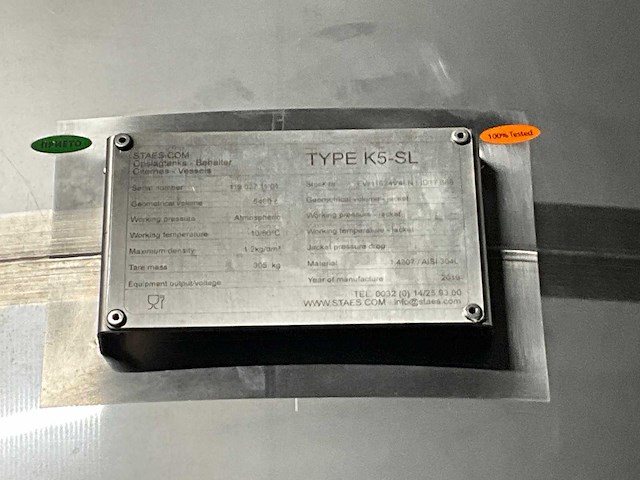 2018 steas k5-sl verticale rvs opslagmengtank - afbeelding 4 van  4