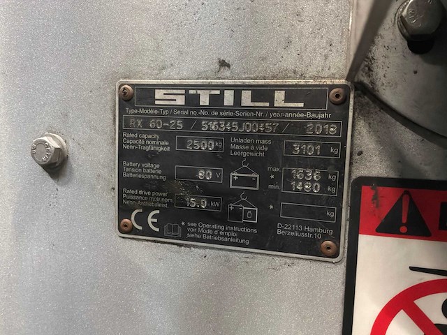 2018 stil rx60-25 vorkheftruck - afbeelding 9 van  20