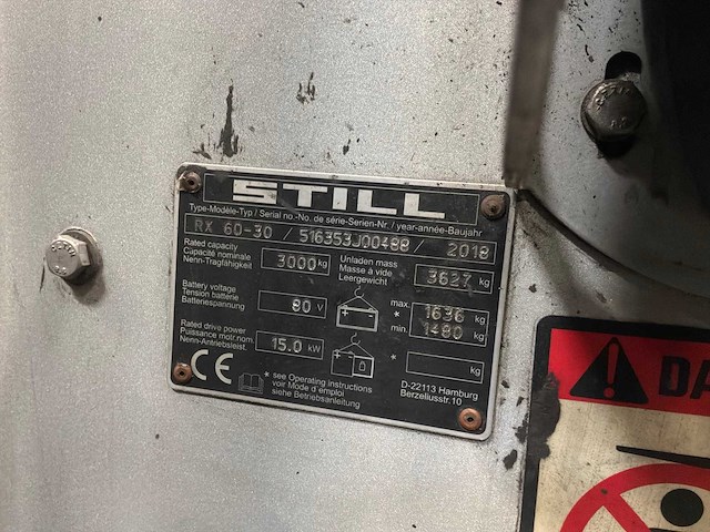 2018 stil rx60-30 vorkheftruck - afbeelding 3 van  5