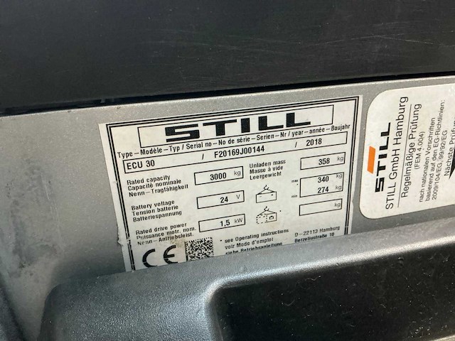 2018 still ecu 30 elektrische palletwagen - afbeelding 5 van  5