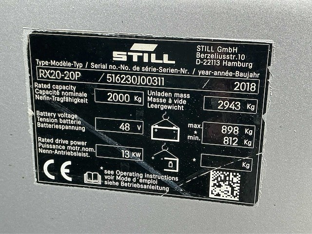2018 still rx20-20p vorkheftruck - afbeelding 2 van  8