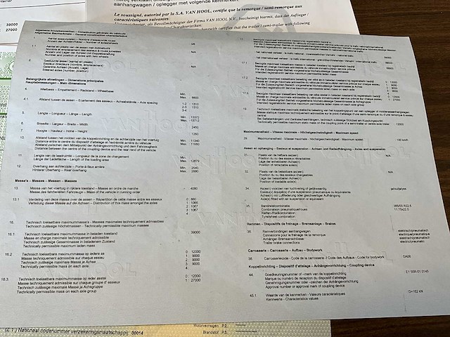 2018 van hool containerchassis oplegger containertransport 40-45 voet (75140-504) - afbeelding 2 van  10