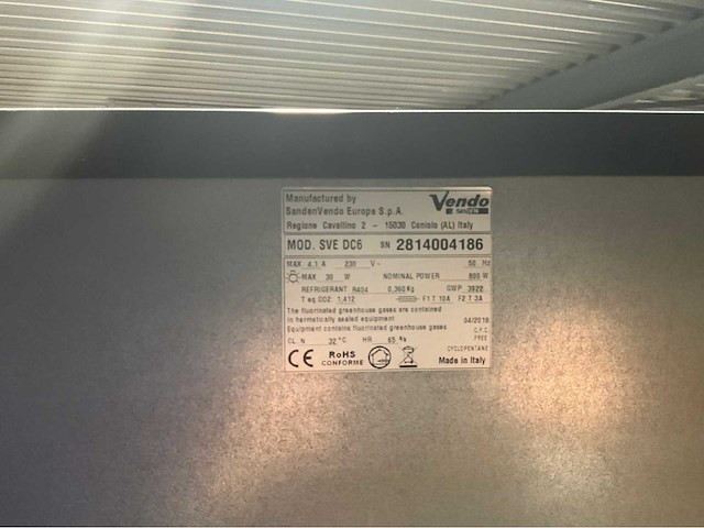 2018 vendo vendingmachine sve dc6 - afbeelding 7 van  11