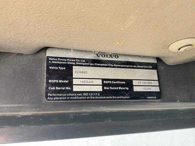 2018 volvo ecr88d midigraafmachine - afbeelding 11 van  30