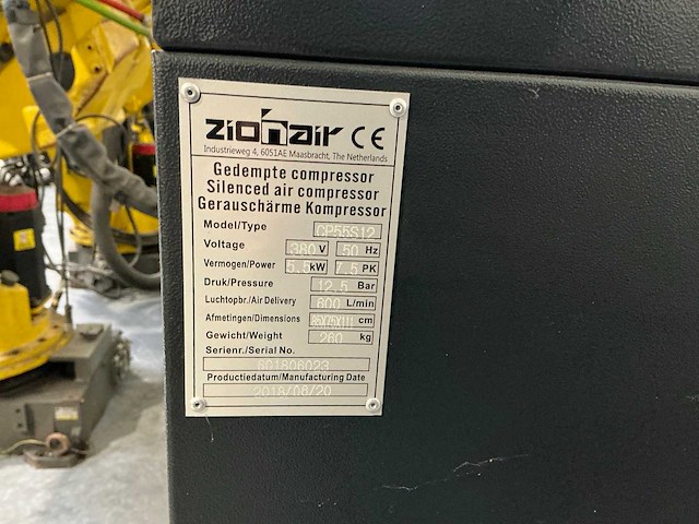 2018 zionair cp55s12 luchtcompressor gedempt - afbeelding 4 van  4
