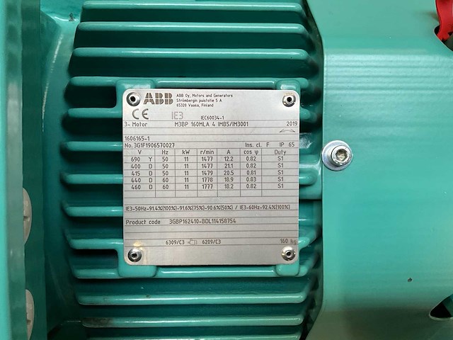 2019 abb elektromotor 11kw (ongebruikt) - afbeelding 15 van  15