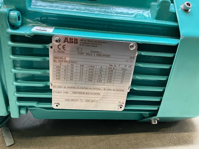 2019 abb elektromotor 2,2 kw (ongebruikt) - afbeelding 4 van  12