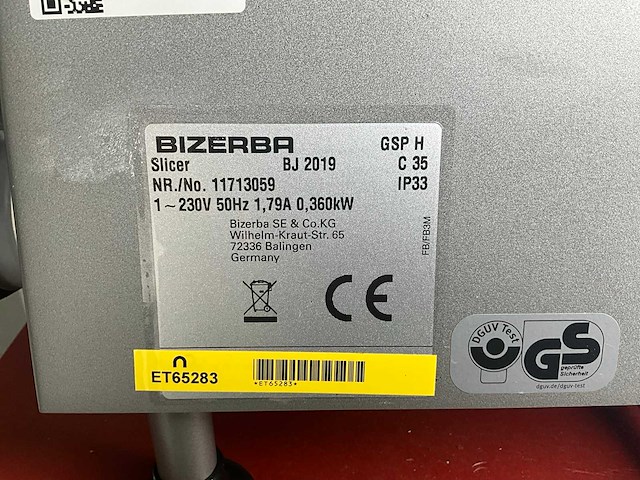 2019 bizerba gdp h professionele snijmachine - afbeelding 3 van  8