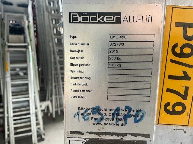 2019 böcker lmc 450 materiaallift - afbeelding 3 van  11