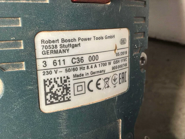 2019 bosch gsh 11 vc breekhamer 11kg sds-max - afbeelding 3 van  4