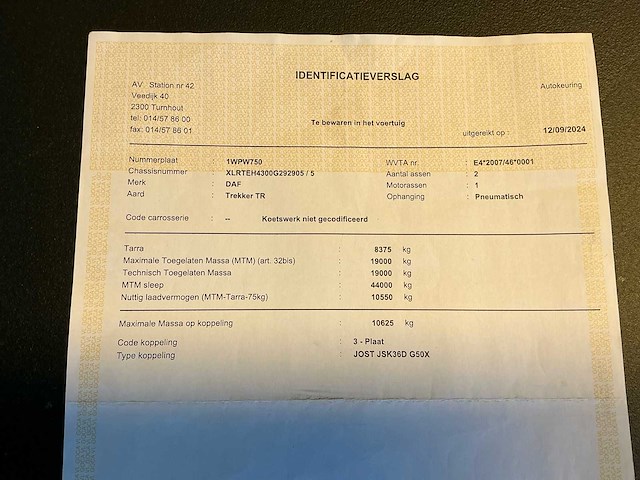 2019 daf xf 530 vrachtwagen - trekker - afbeelding 16 van  28