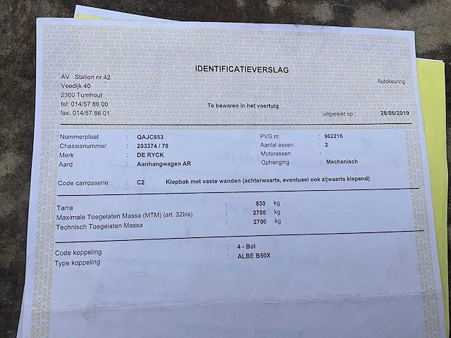 2019 de ryck re27t kiepbak aanhangwagen - afbeelding 11 van  22