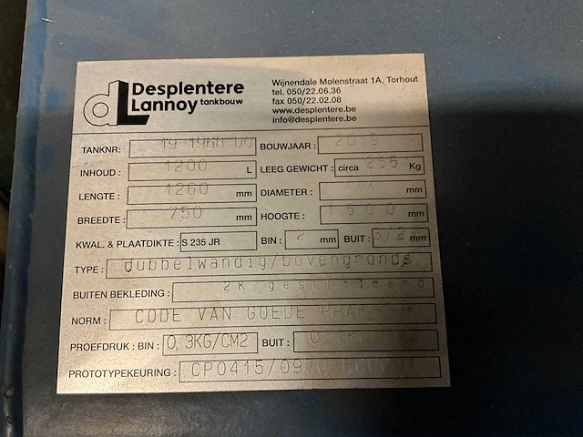 2019 desplentere lannoy dubbelwandig-bovengronds brandstoftank - afbeelding 3 van  9