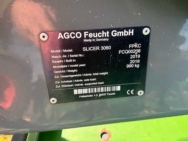 2019 fendt slicer 3060 maaier - afbeelding 14 van  21