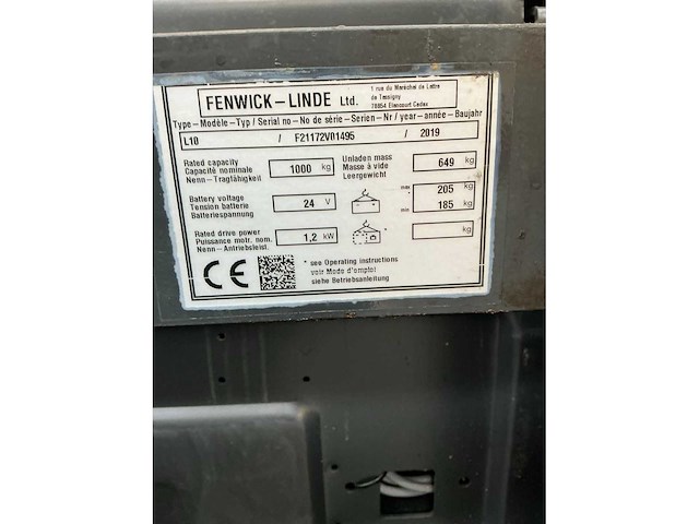 2019 fenwick l10 stapelaar - afbeelding 1 van  1