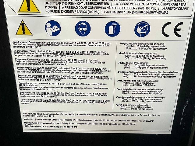 2019 foam-it 95l schuimton reinigingsmachine - afbeelding 6 van  7