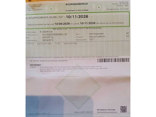 2019 hapert al gesloten aanhangwagen mtm3500 - dubbele as - gekeurd - afbeelding 17 van  32