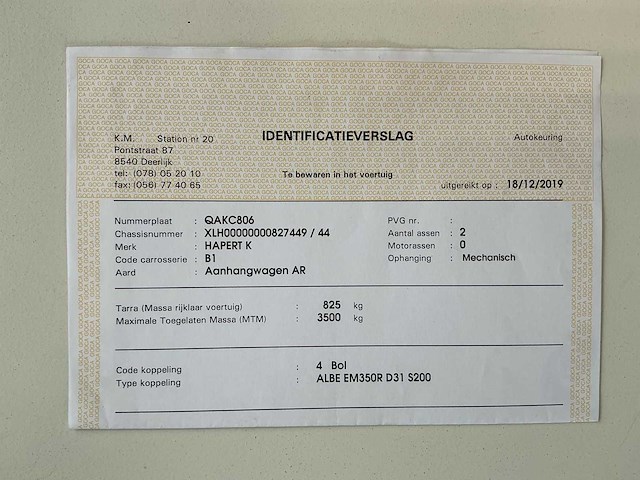 2019 hapert ta gesloten aanhangwagen - afbeelding 7 van  18