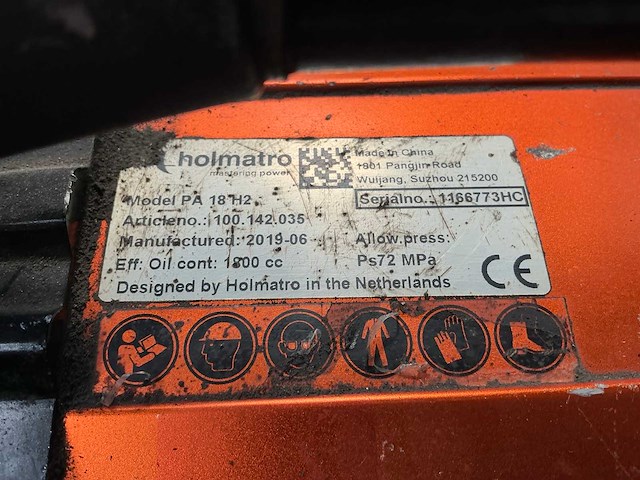 2019 holmatro pa 18 h2 hydraulisch handpomp - afbeelding 6 van  6