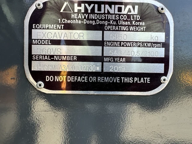 2019 hyundai r60vs midigraafmachine - afbeelding 32 van  38