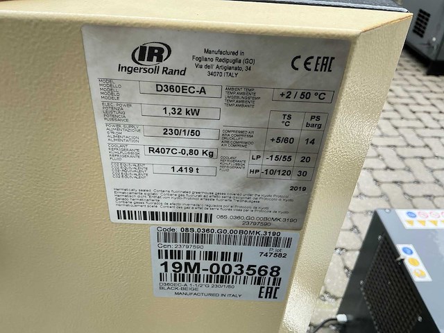 2019 ingersoll rand d360ec-a luchtdroger - afbeelding 4 van  4