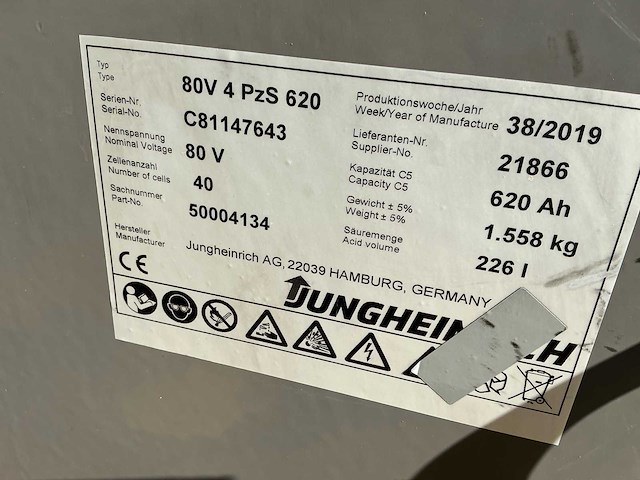 2019 jungheinrich efg 430k vorkheftruck - afbeelding 8 van  21