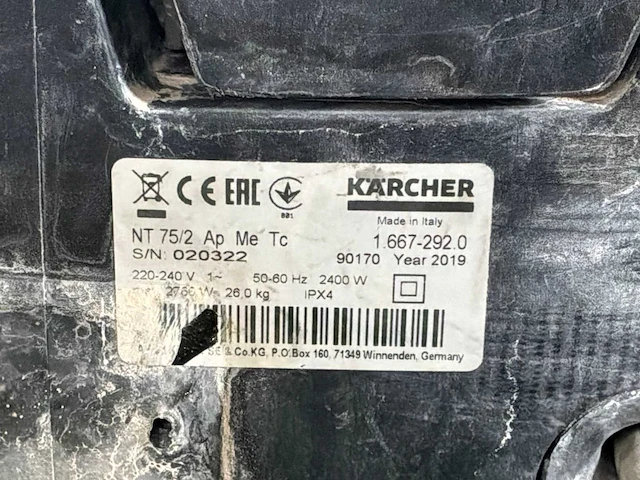 2019 kärcher nt75/2 ap me tc stof-/waterzuiger 75l - afbeelding 5 van  6