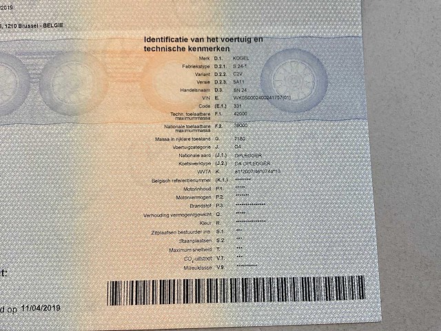 2019 kögel sn 24 schuifzeiloplegger - afbeelding 10 van  20