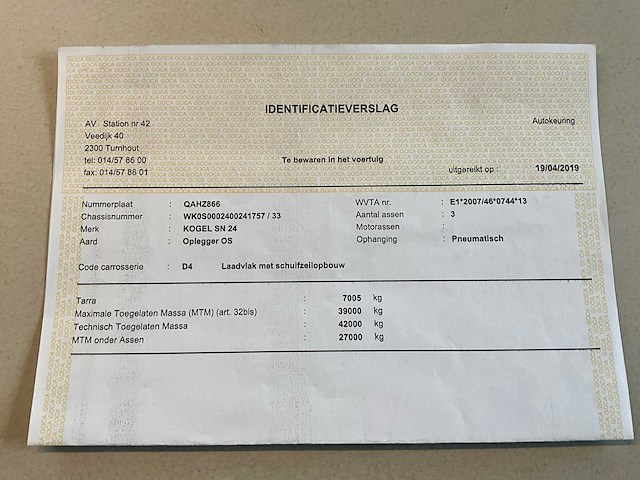 2019 kögel sn 24 schuifzeiloplegger - afbeelding 11 van  20