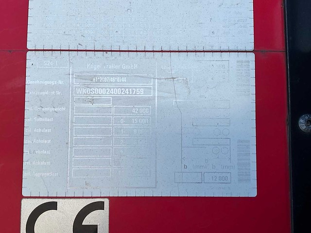 2019 kögel sn 24 schuifzeiloplegger - afbeelding 10 van  20