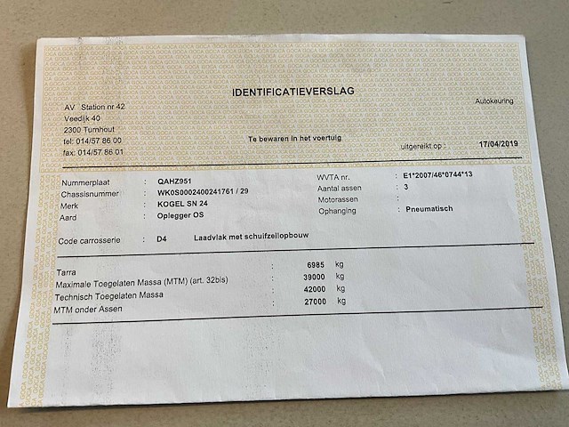 2019 kögel sn 24 schuifzeiloplegger - afbeelding 19 van  26