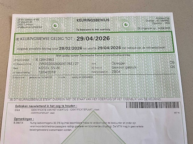 2019 kögel sn 24 schuifzeiloplegger - afbeelding 15 van  26