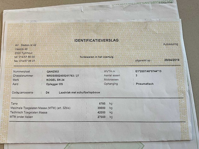 2019 kögel sn 24 schuifzeiloplegger - afbeelding 16 van  26