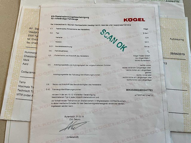 2019 kögel sn 24 schuifzeiloplegger - afbeelding 17 van  26
