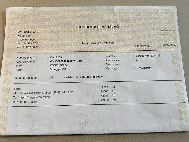 2019 kögel sn 24 schuifzeiloplegger - afbeelding 14 van  24