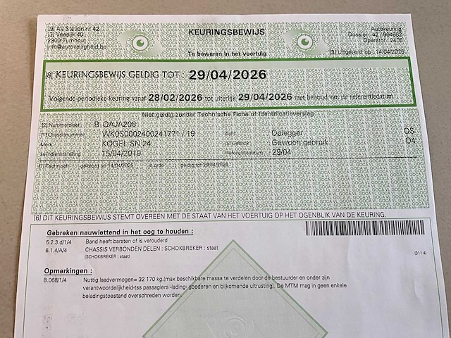 2019 kögel sn 24 schuifzeiloplegger - afbeelding 16 van  24