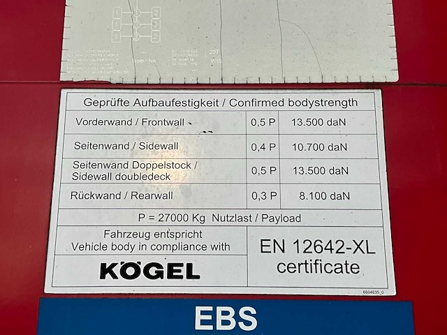 2019 kögel sn 24 schuifzeiloplegger - afbeelding 15 van  27