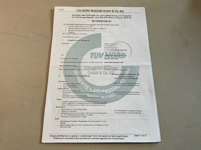 2019 kögel sn 24 schuifzeiloplegger - afbeelding 21 van  27