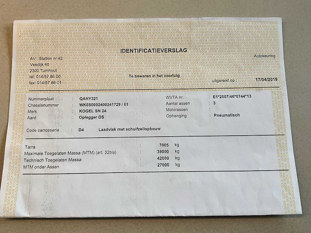 2019 kögel sn 24 schuifzeiloplegger - afbeelding 18 van  23