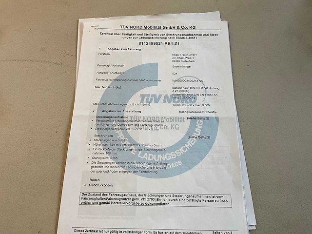 2019 kögel sn 24 schuifzeiloplegger - afbeelding 16 van  23