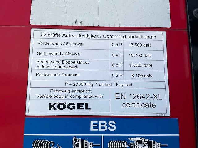 2019 kögel sn 24 schuifzeiloplegger - afbeelding 11 van  26