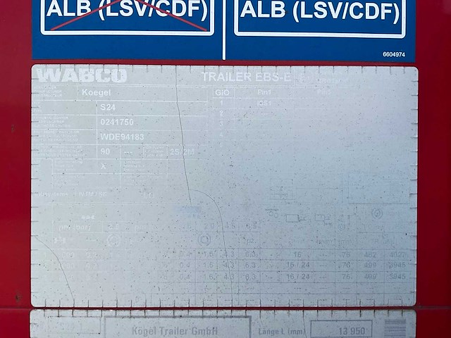2019 kögel sn 24 schuifzeiloplegger - afbeelding 13 van  26