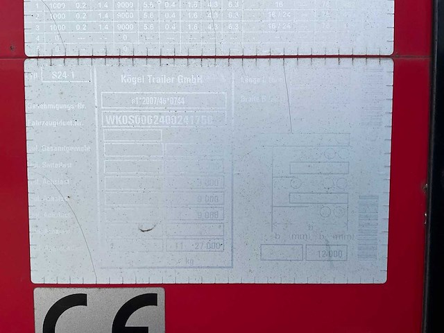 2019 kögel sn 24 schuifzeiloplegger - afbeelding 14 van  26