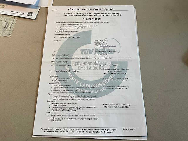 2019 kögel sn 24 schuifzeiloplegger - afbeelding 21 van  26