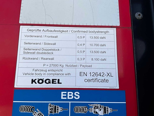 2019 kögel sn 24 schuifzeiloplegger - afbeelding 9 van  23