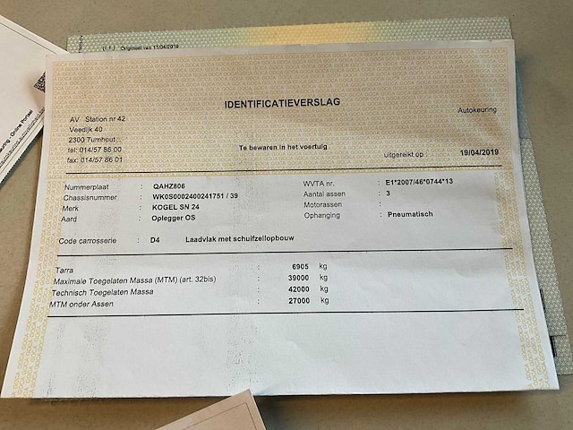 2019 kögel sn 24 schuifzeiloplegger - afbeelding 15 van  23