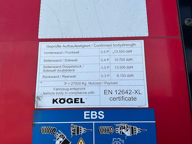 2019 kögel sn 24 schuifzeiloplegger - afbeelding 14 van  30