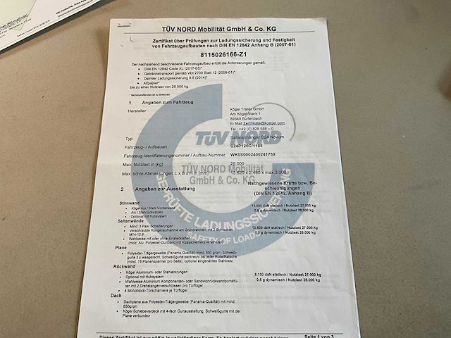 2019 kögel sn 24 schuifzeiloplegger - afbeelding 18 van  19