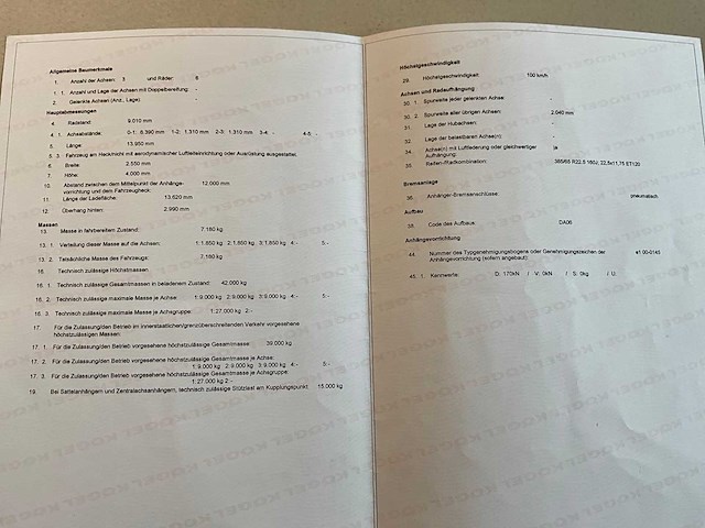 2019 kögel sn 24 schuifzeiloplegger - afbeelding 13 van  16