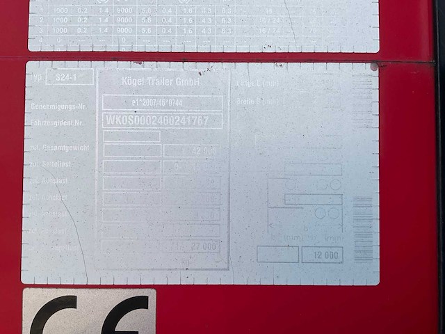 2019 kögel sn 24 schuifzeiloplegger - afbeelding 14 van  21